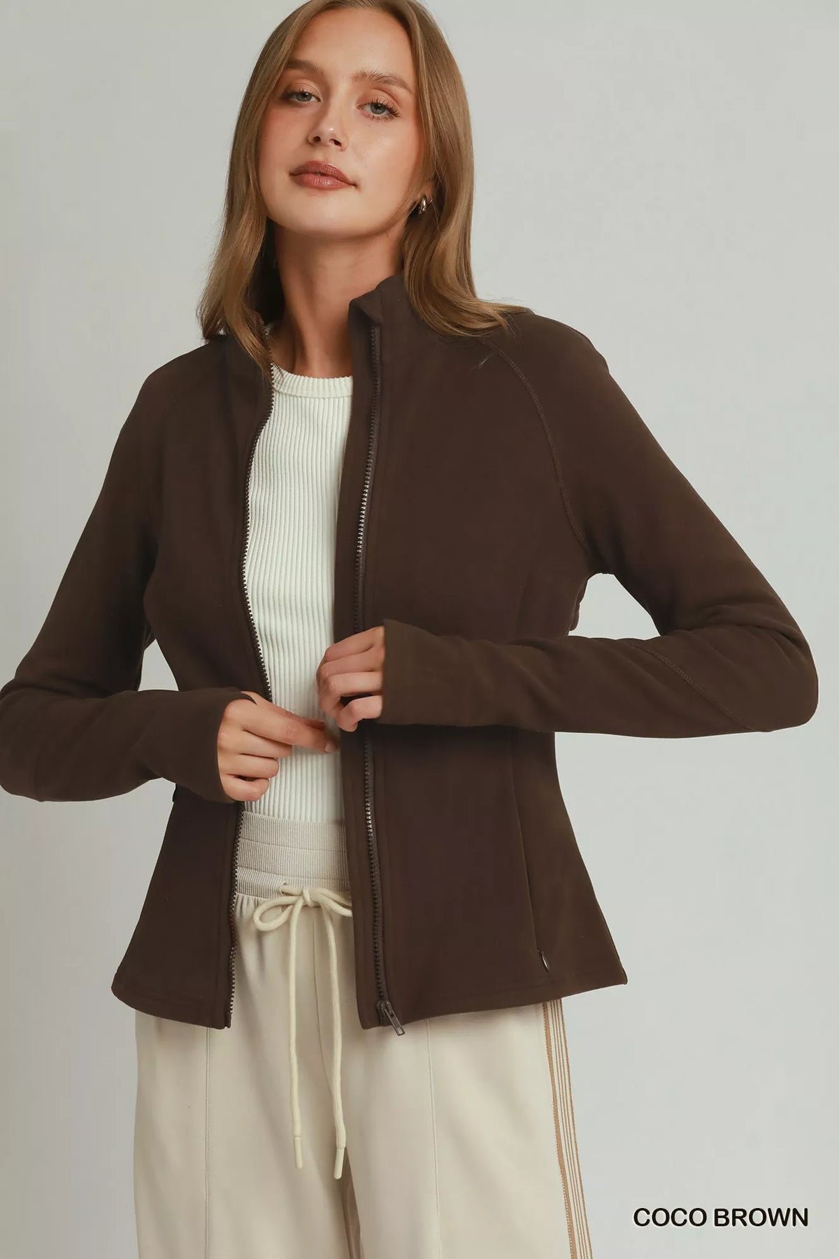 Umgee Soft Fleece Full Zip Jacket With Pockets