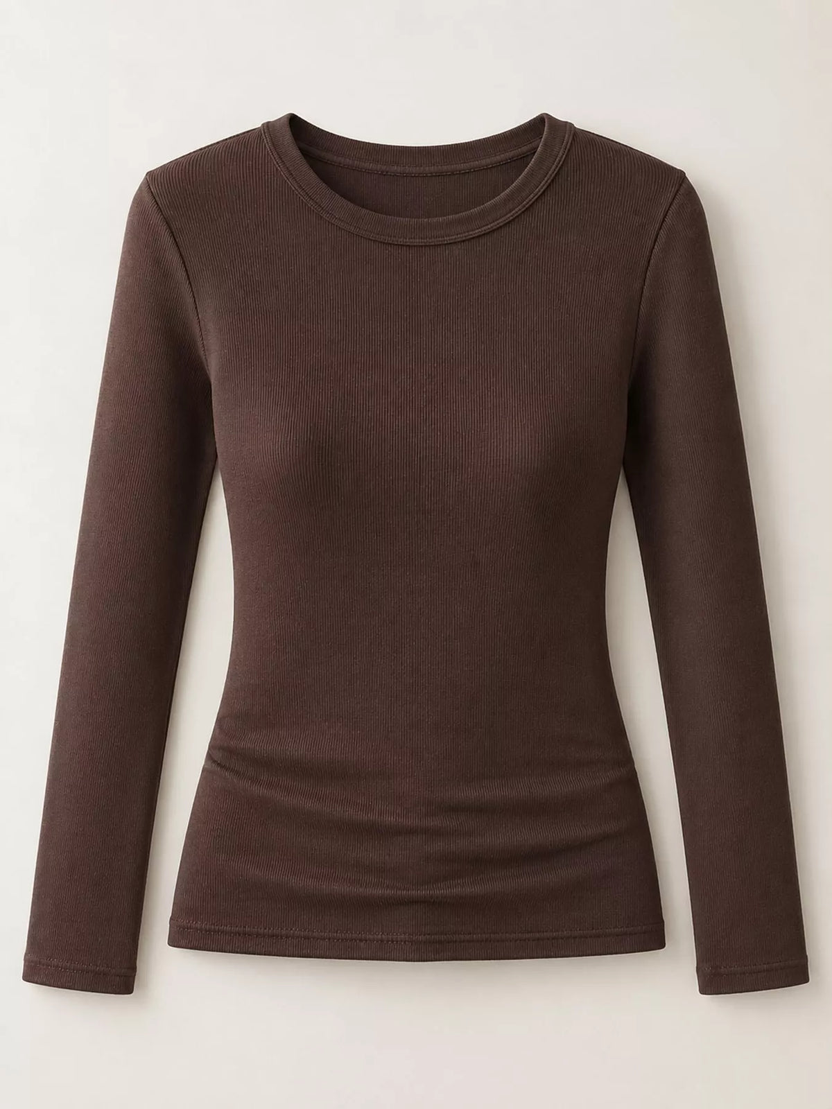 Minimalist Slim-Fit Long Sleeve Crew Neck T-Shirt