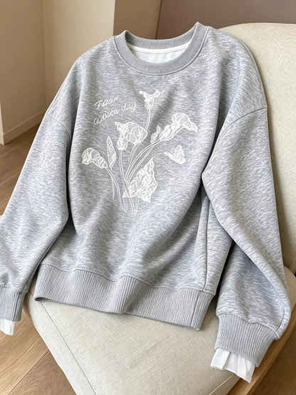 Floral Crew Neck Sweatshirt