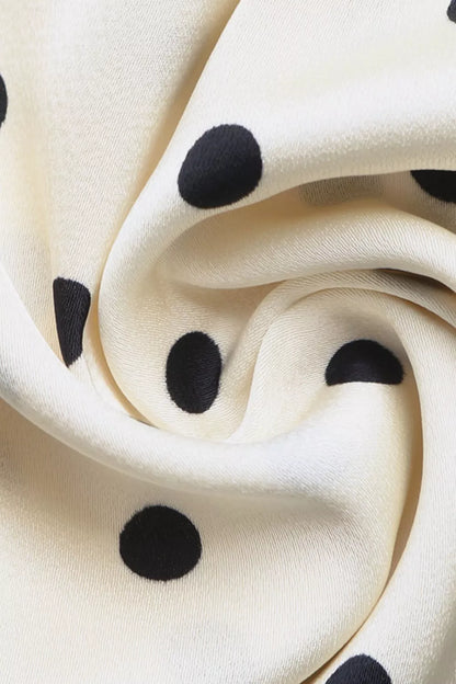 Polka Dot Tie-Front Cutout Maxi Dress