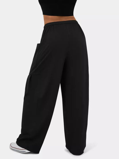 High-Waisted Drawstring Wide-Leg Pants