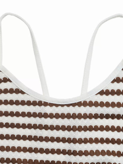 Striped Bodycon Sleeveless Knit Dress