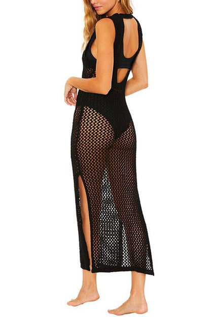 Backless Side Slit Bikini Cover Up Dress