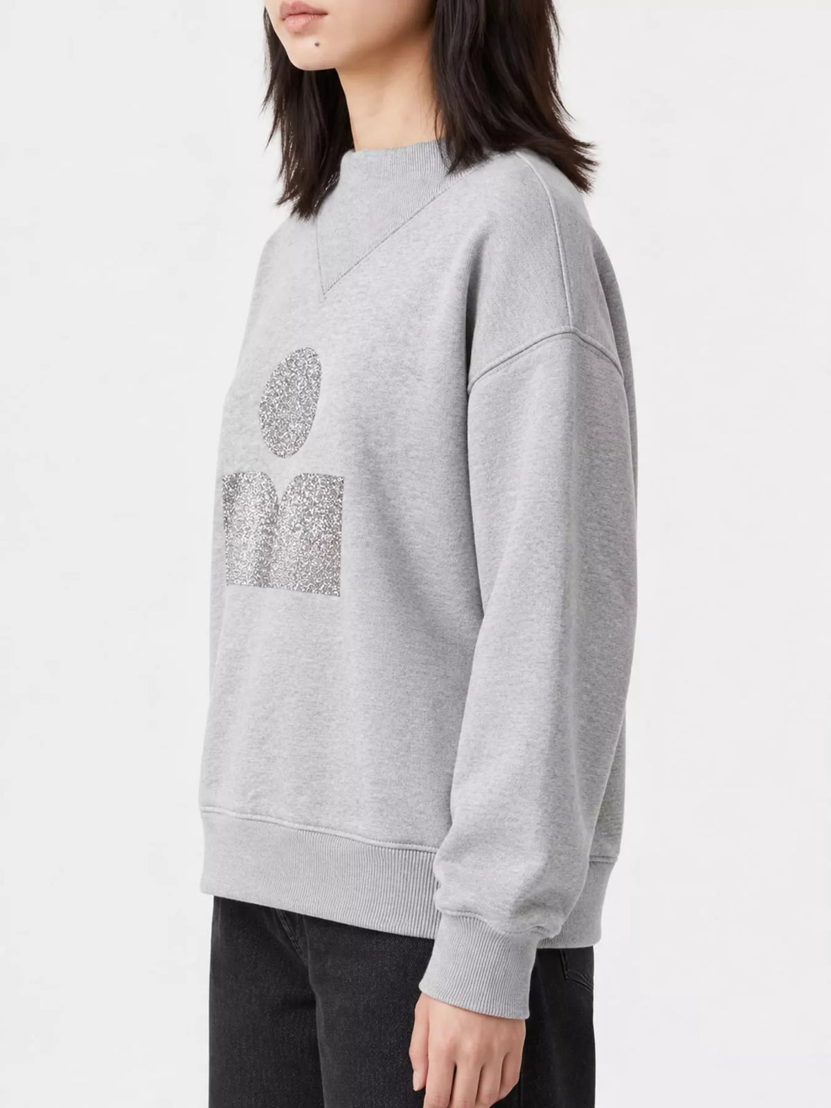 Mock Neck Dropped Shoulder Sweatshirt