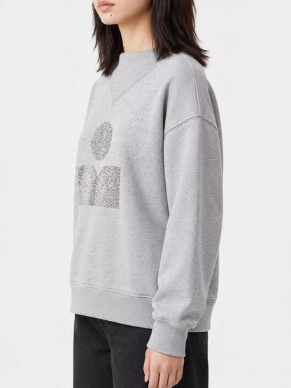 Mock Neck Dropped Shoulder Sweatshirt