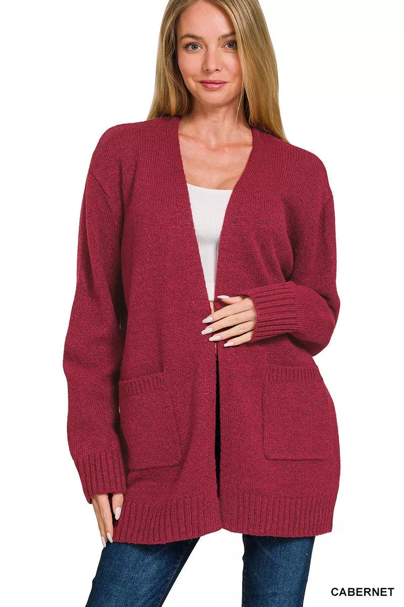Zenana Open Front Sweater Cardigan