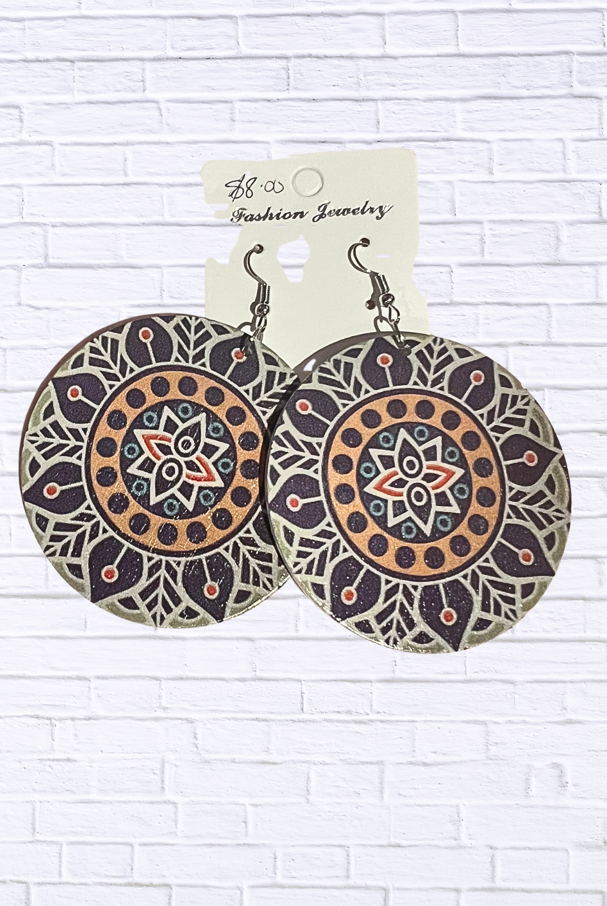 Vibrant Abstract Round Dangle Earrings Mandilon