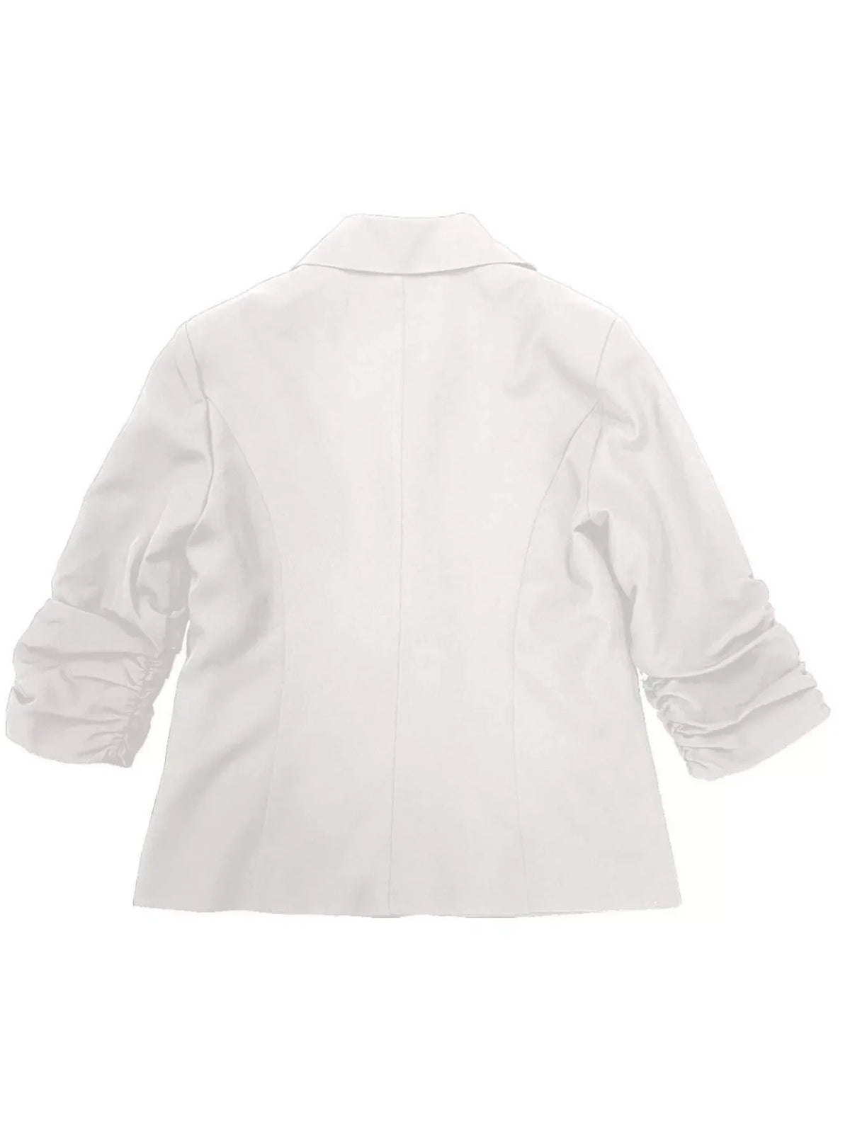 Plus Size Lapel Collar Blazer | Ruched Sleeve Jacket