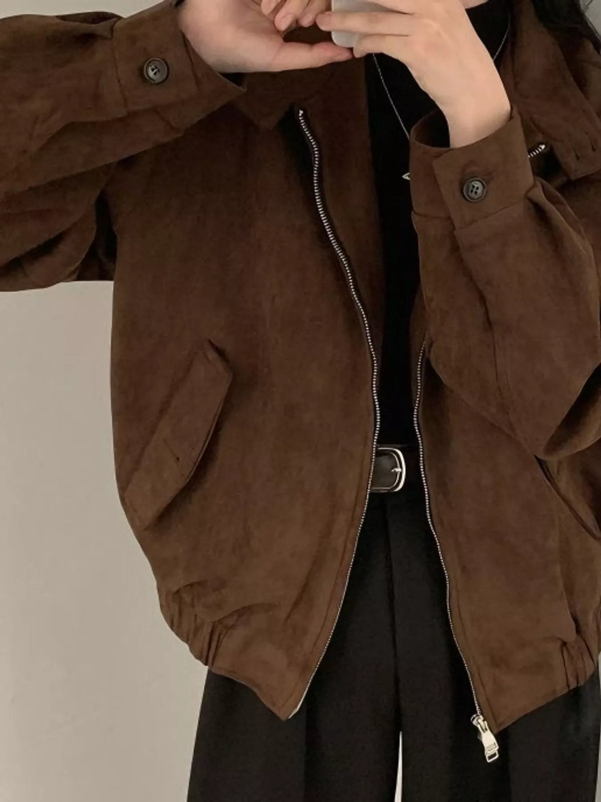 Stand Collar Zip Up Jacket