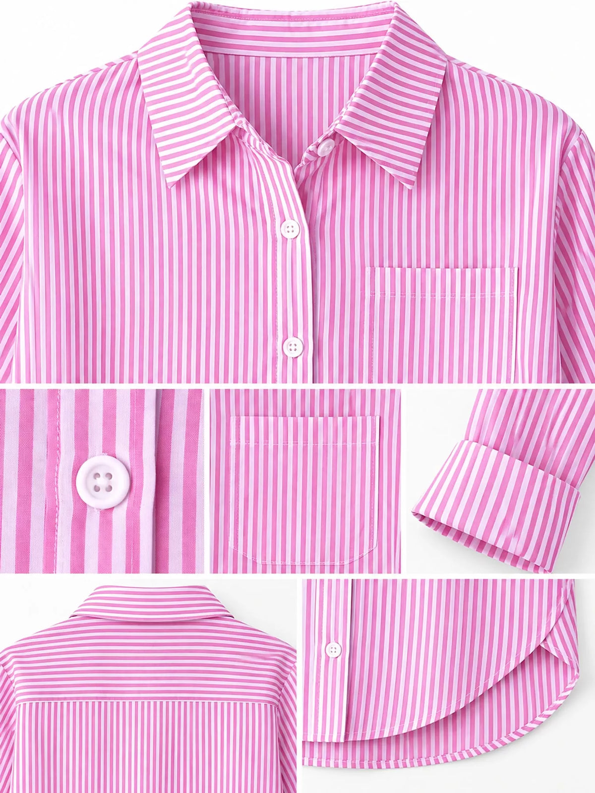 Full Size Striped Button-Down Long Sleeve Shirt Plus Size