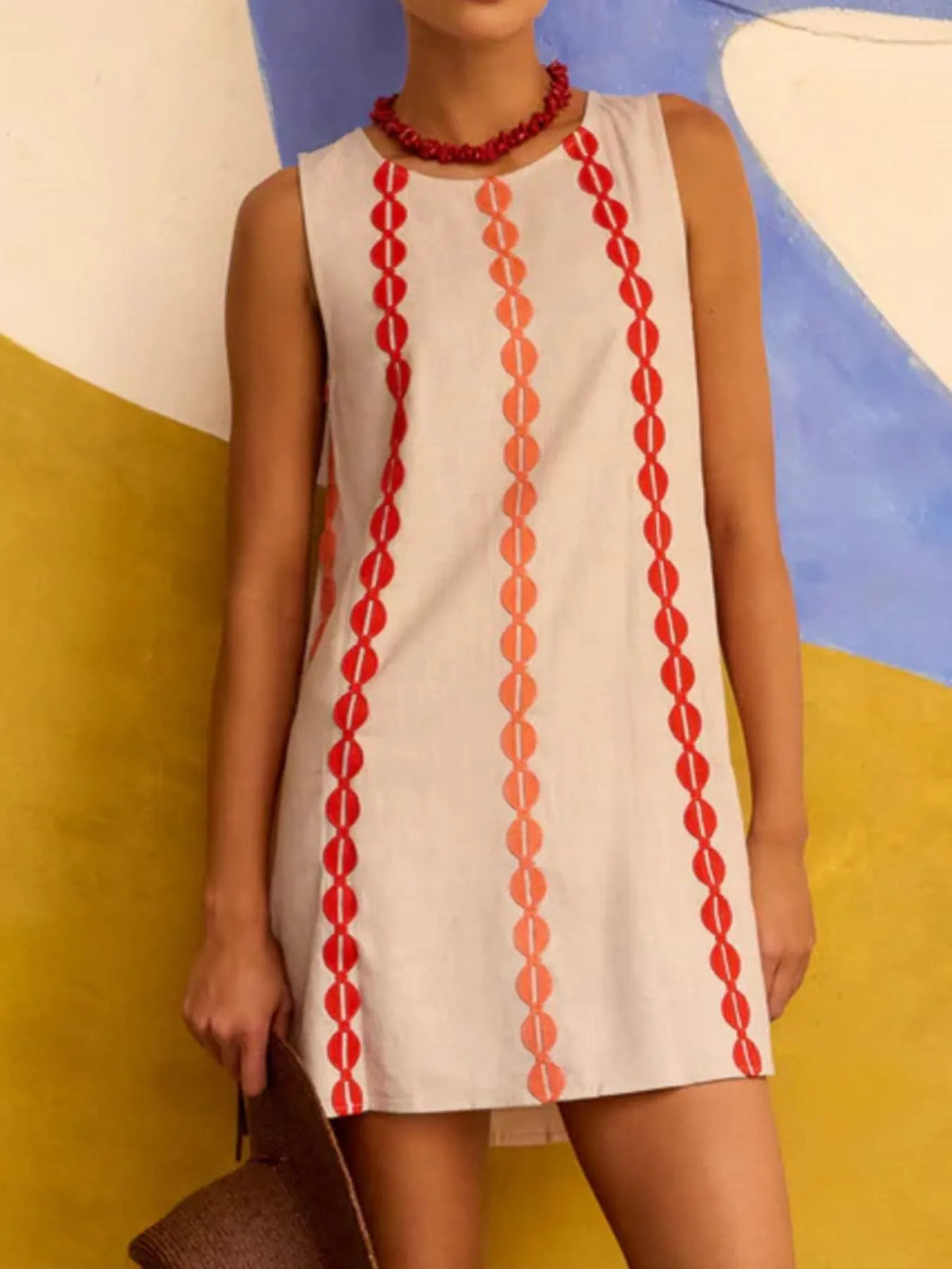 Sleeveless Geometric Print Mini Dress