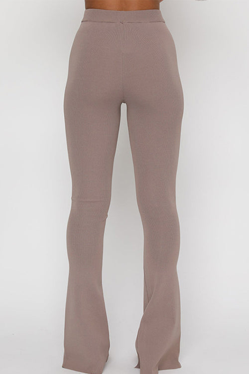 High Rise Slit Bell Bottoms Skinny Pants