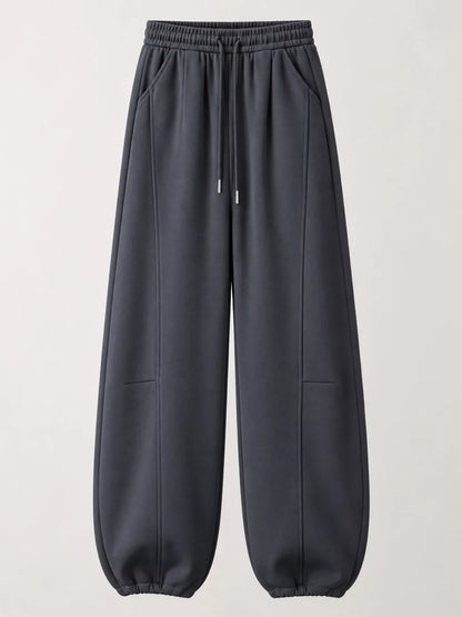 Full Size Drawstring Loose Fit Wide-Leg Sweatpants Plus Size