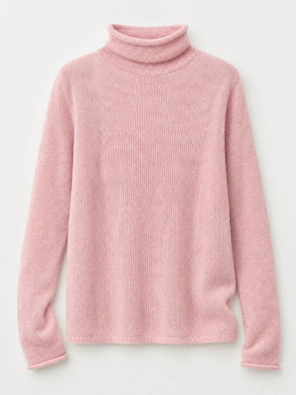 Women’s Sheer Turtleneck Knit Top – Lightweight Long Sleeve