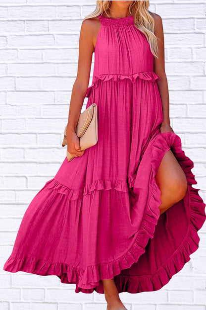 Ruffled Sleeveless Maxi Dress | Flowy & Feminine