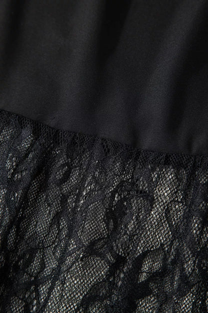 Sleeveless Sheer Floral Lace Patchwork Maxi Dress