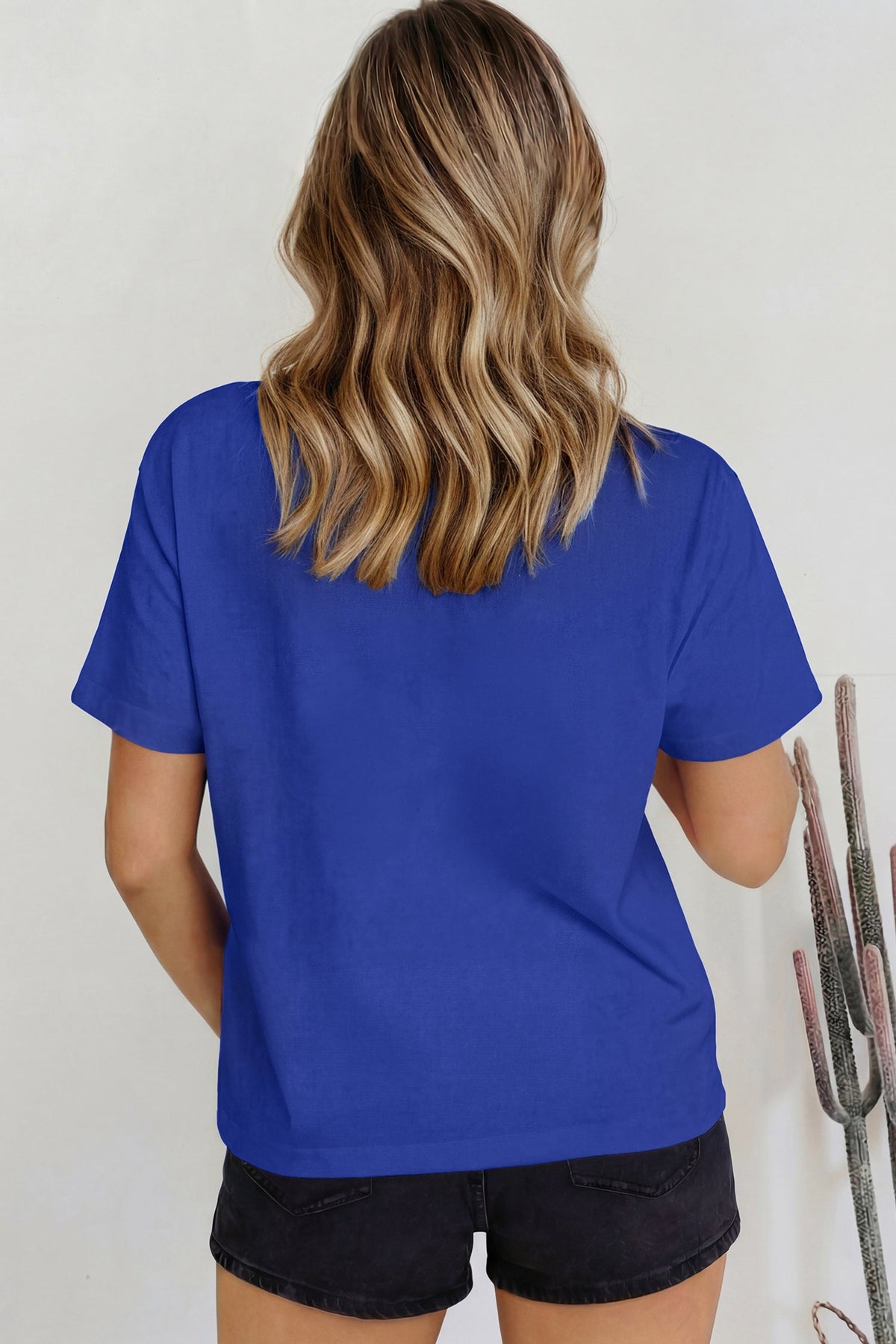 Pink Solid Color High Neck Oversize Tee