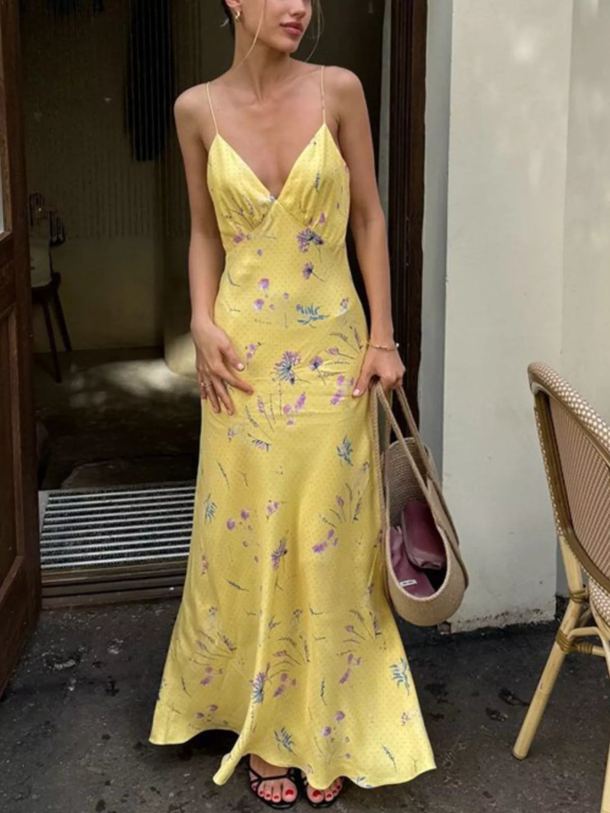 Floral Spaghetti Straps Maxi Dress