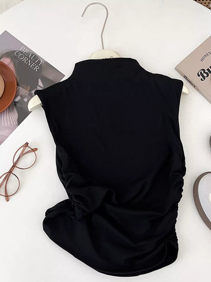 Ruched Mock Neck Tank