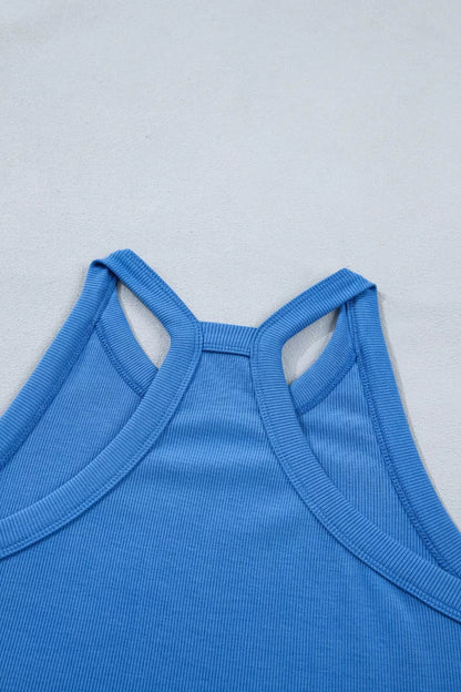 Sleeveless Cropped Top and Pocketed Skort Set