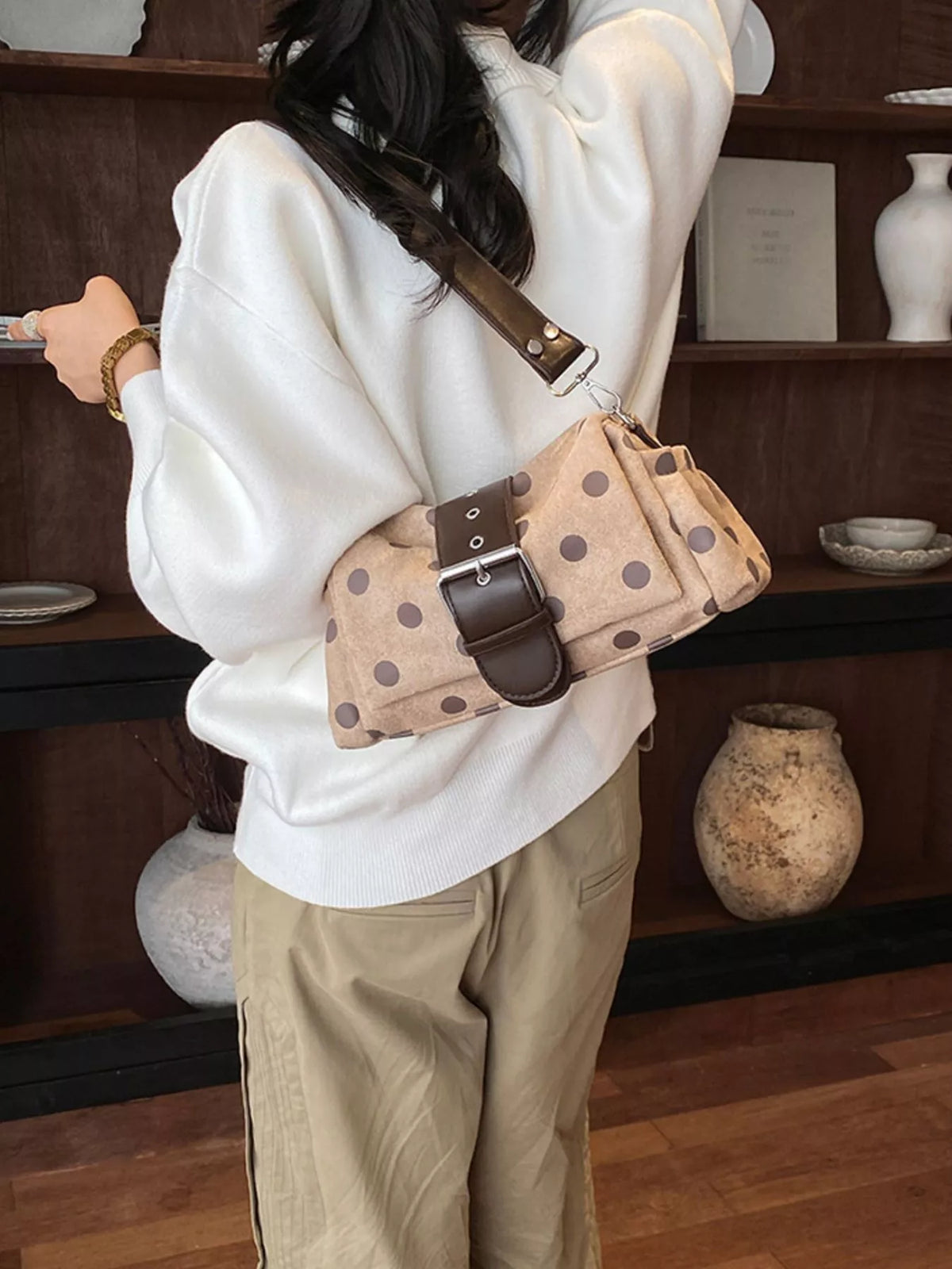 Vintage Polka Dot Shoulder Bag