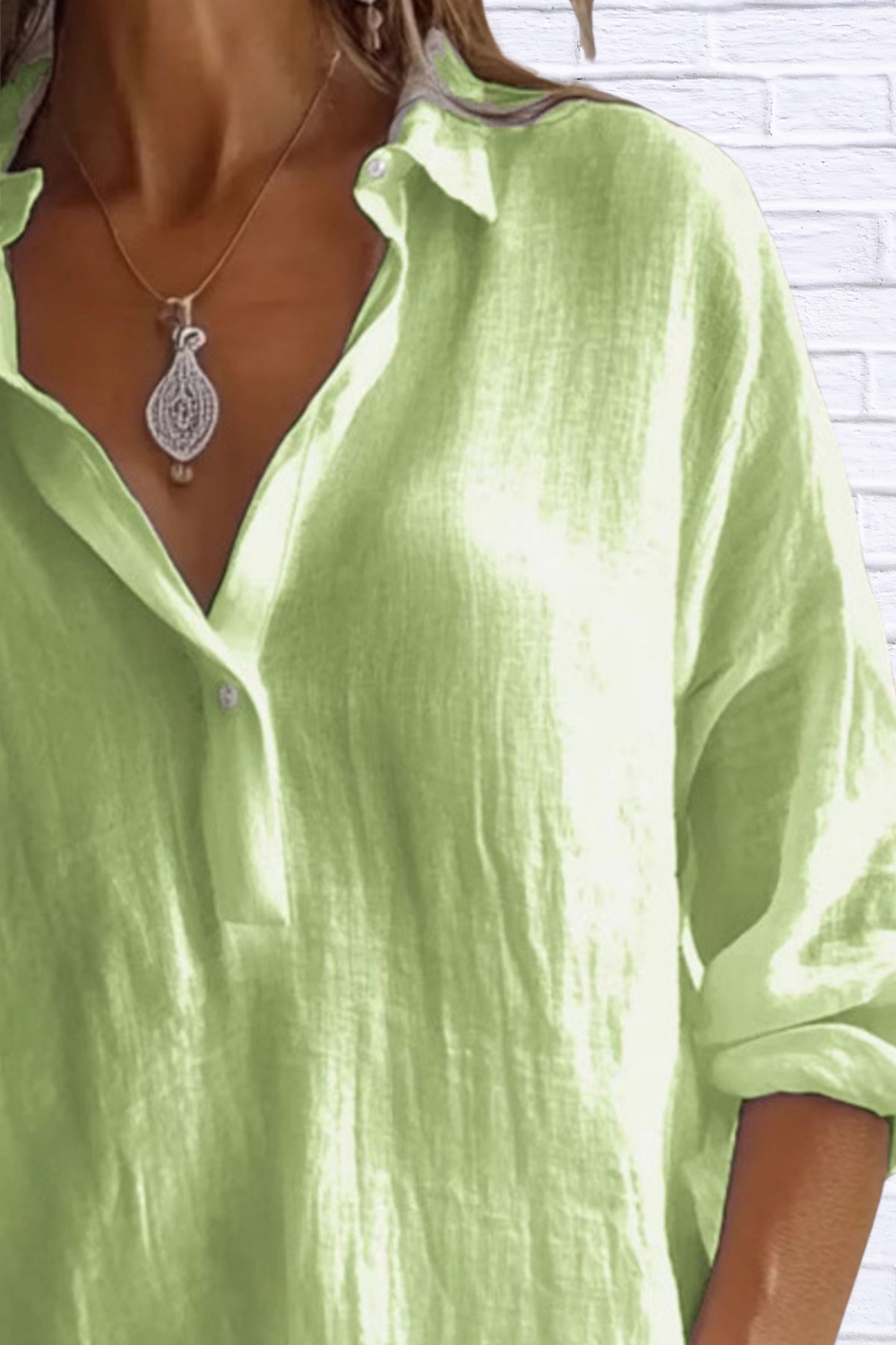 Collared Neck Long Sleeve Shirt