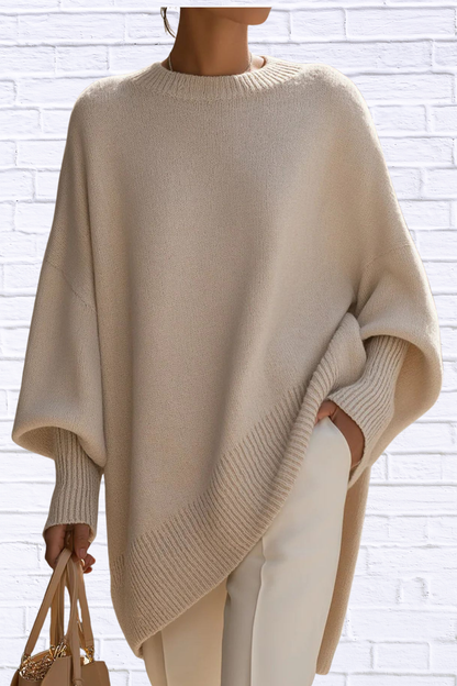 Oversized Batwing Sleeve Round Neck Sweater