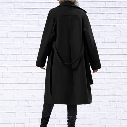Double-Breasted Tie Waist Coat