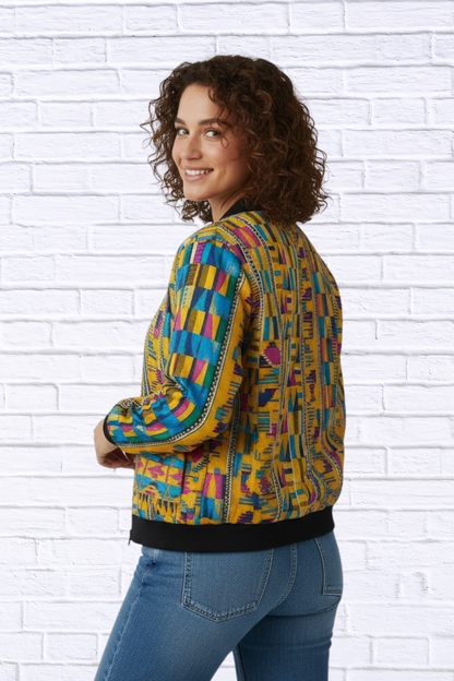 Maddy Traditional Bomber Printed Ethnic Jacket - Bold Prints | Diva USA