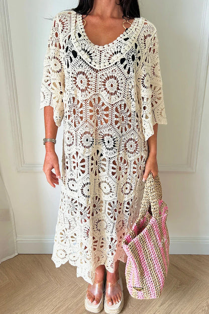 Clidress Boho Cover Up Crochet Dress
