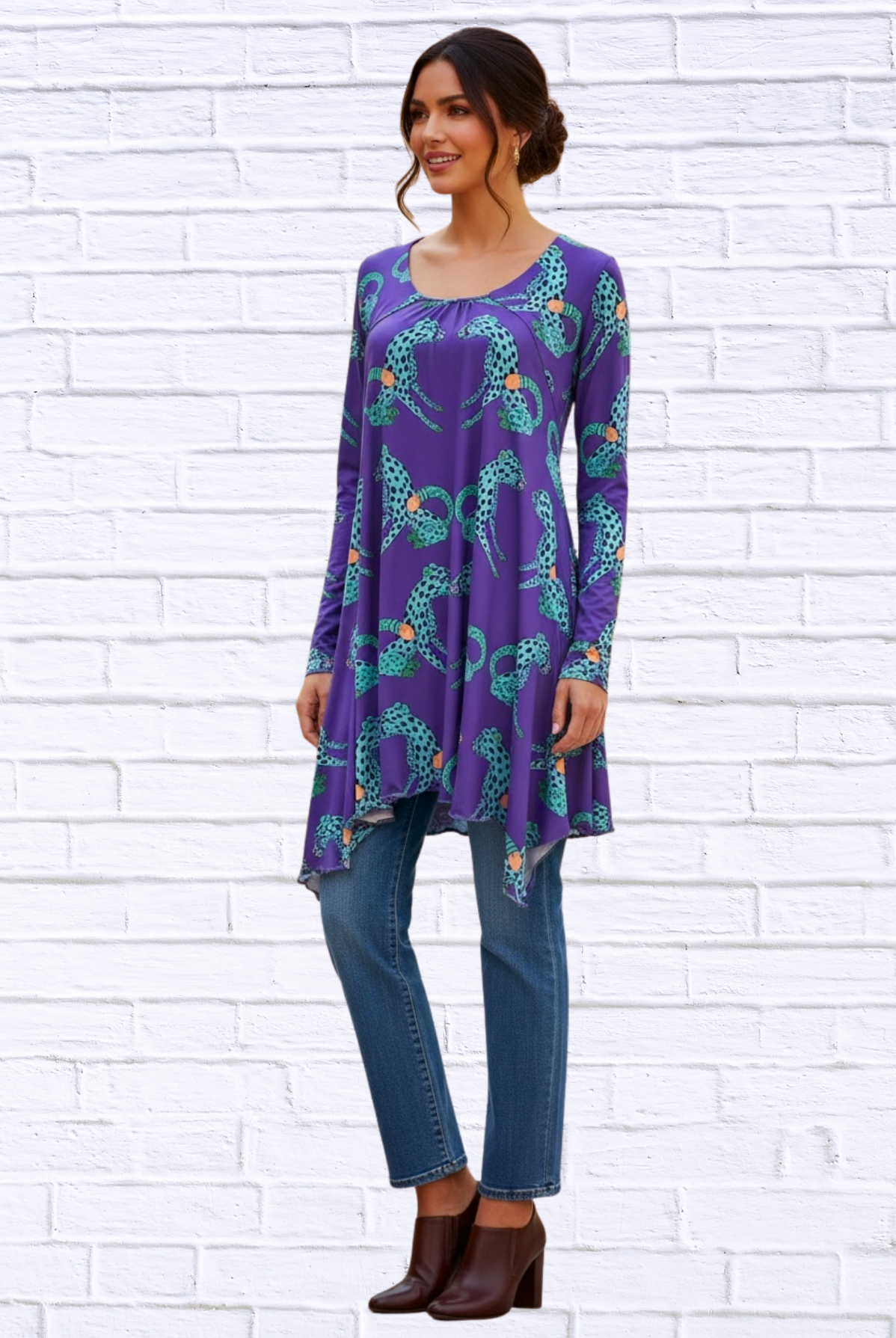 Sibella Pleated Front Long Sleeve Blouse