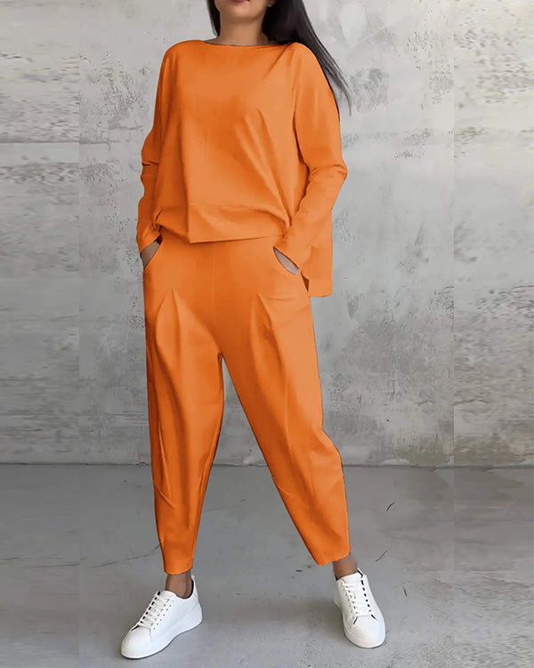 Clidress Suit Stlye T-shirt & Pencil Pant 2 Piece Set