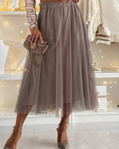 Clidress Sequin Top & Lace Skirt Set