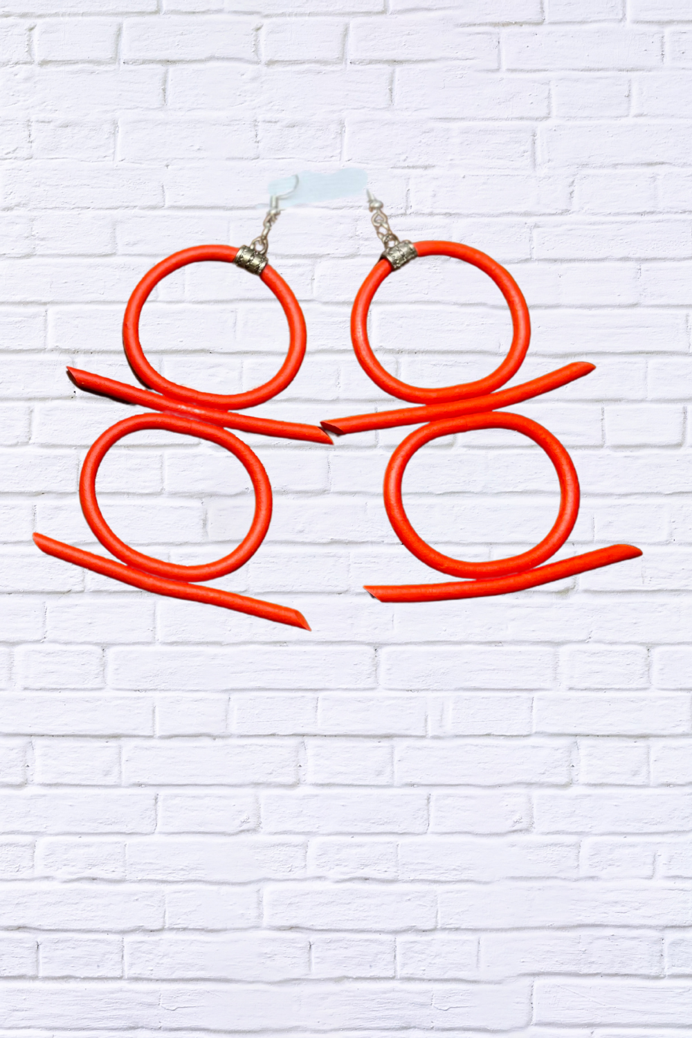 Light Weight Rubber Earrings Fiery Pink
