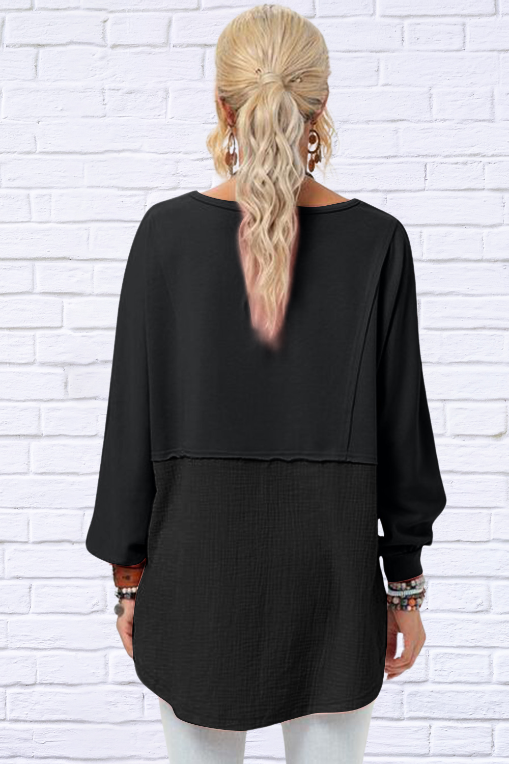 Florence Full Size Long Sleeve High-Low T-Shirt