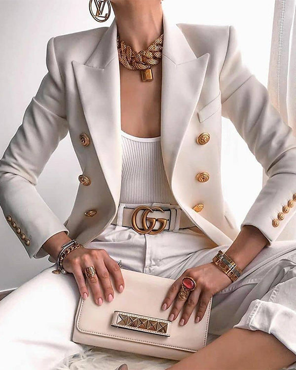 Clidress Double Breasted Leisure Suit Blazer