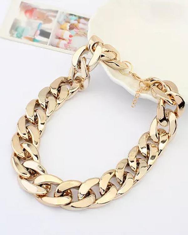 Clidress Metal Feel Choker Chain Link Necklace