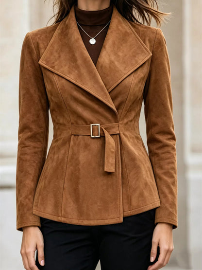 Long Sleeves Buckle Outerwear
