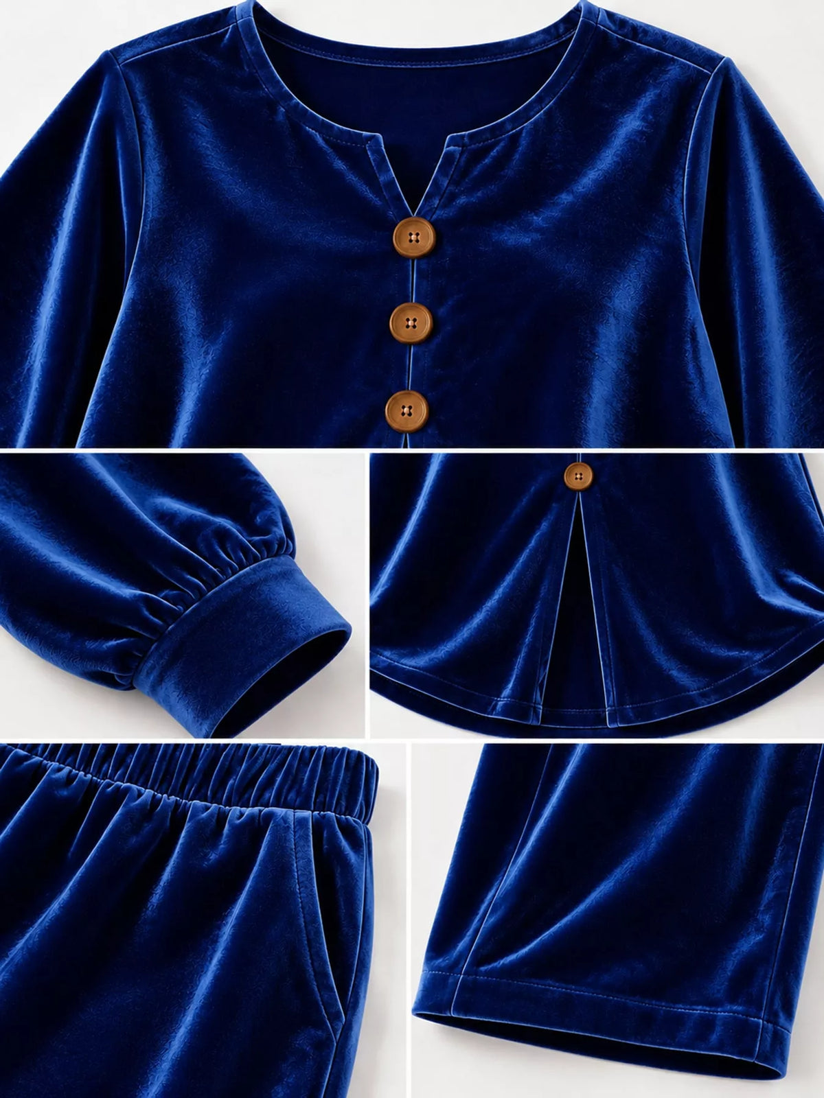 Decorative Button Top and Pants Set