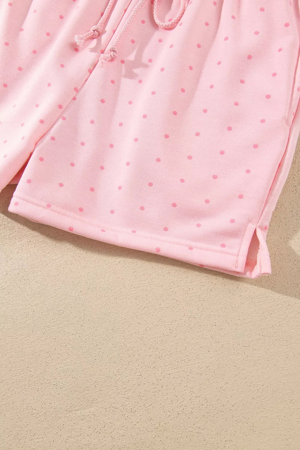 Polka Dot Printed Oversized Hoodie Casual Shorts 2pcs Set