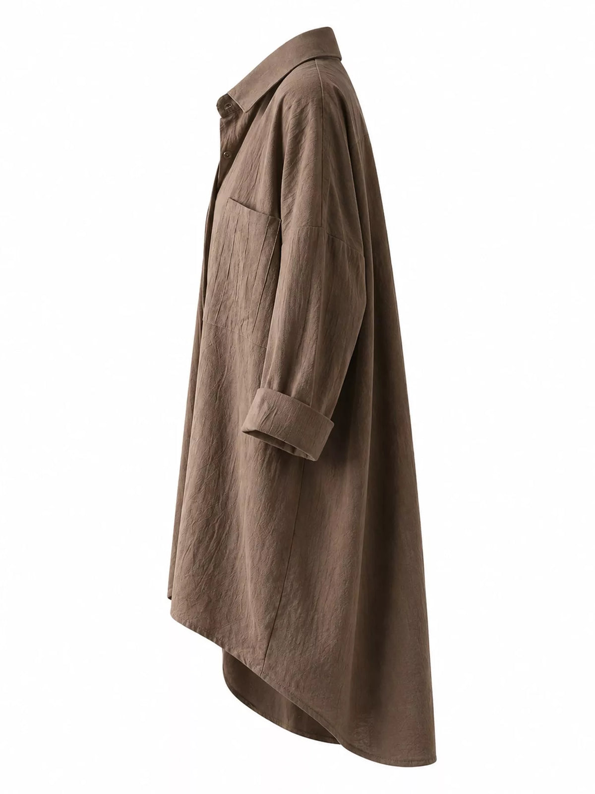 Full Size Casual Button-Down Shirt with Dual Chest Pockets Plus Size