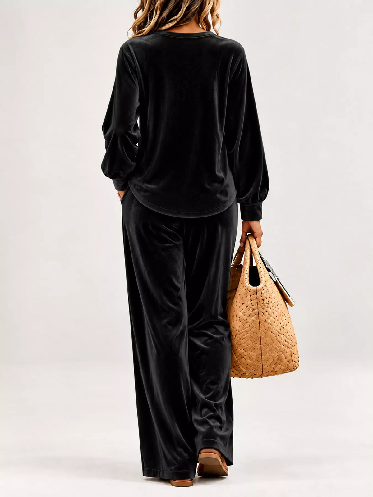 Decorative Button Top and Pants Set