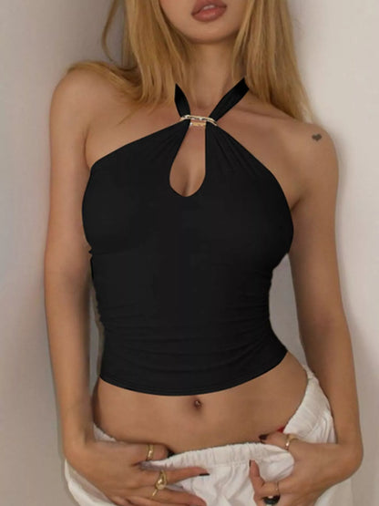 Halter Neck Cami with Keyhole Detail