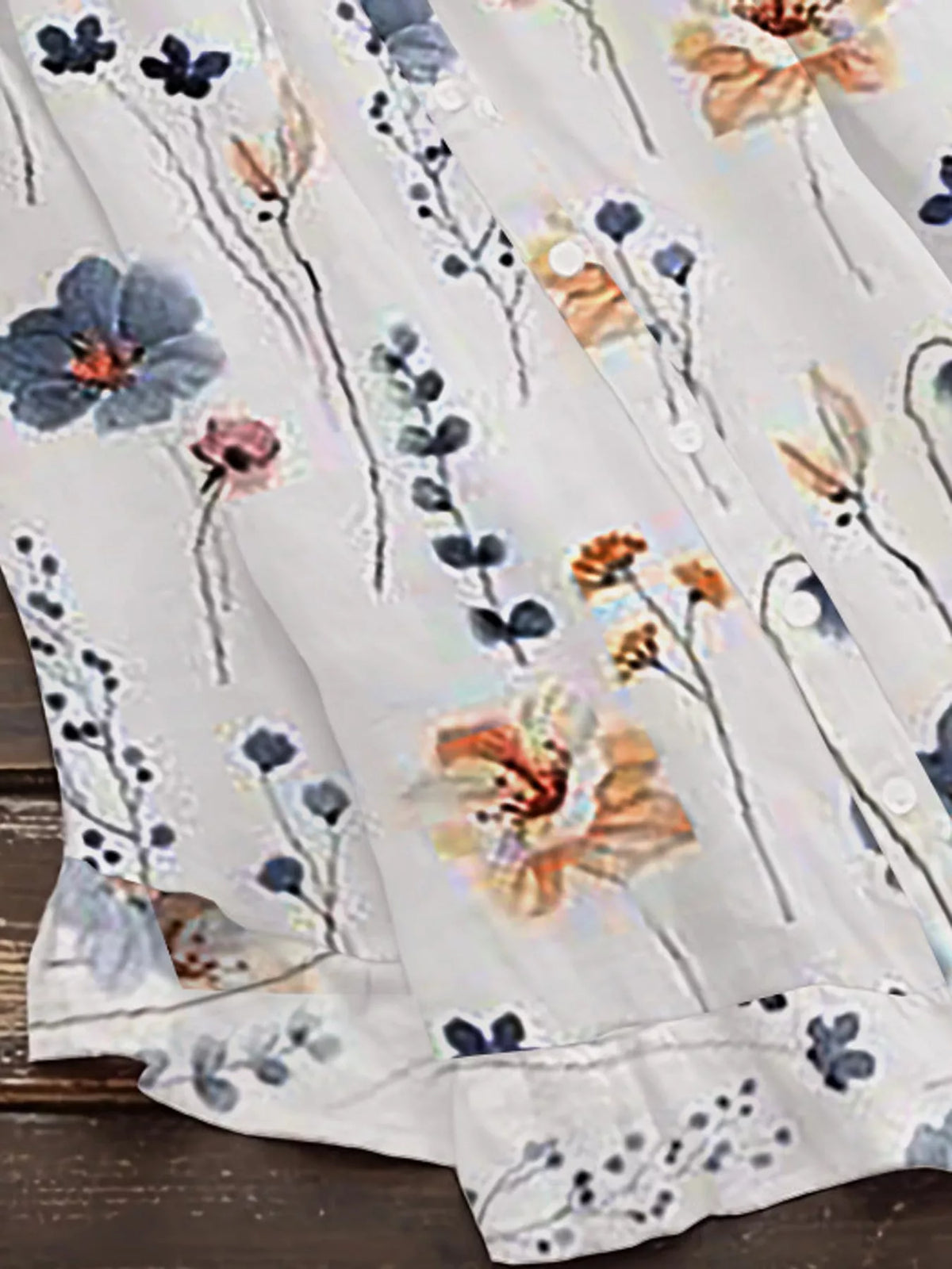 Ruffle Hem Half Sleeve Blouse