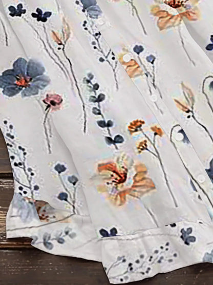 Ruffle Hem Half Sleeve Blouse