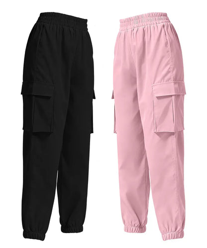 2 Piece Elastic Waist Cargo Pants