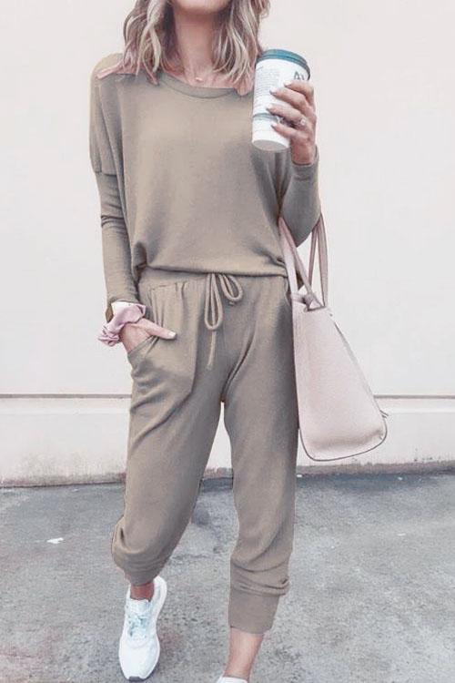 Clidress Comfy T-shirt&Pants Two Pieces Set