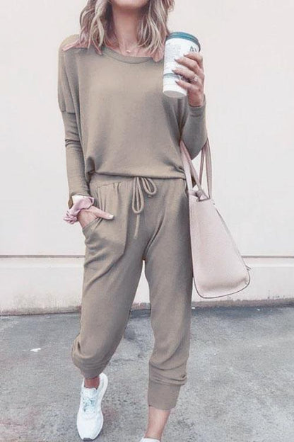 Clidress Comfy T-shirt&Pants Two Pieces Set