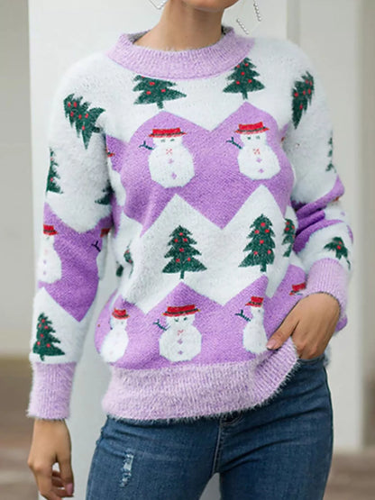 Christmas Snowman Dropped Shoulder Sweater