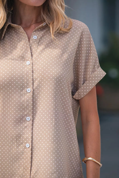 Polka Dot Print Short Sleeve Shirt